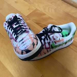 Nike Air Force 1. Black tie-dye. Size 6 womens